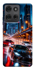 Чехол Night city cars для Motorola Moto G75 5G