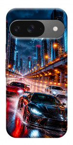 Чехол Night city cars для Google Pixel 10