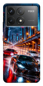 Чехол Night city cars для Xiaomi Poco F6 Pro