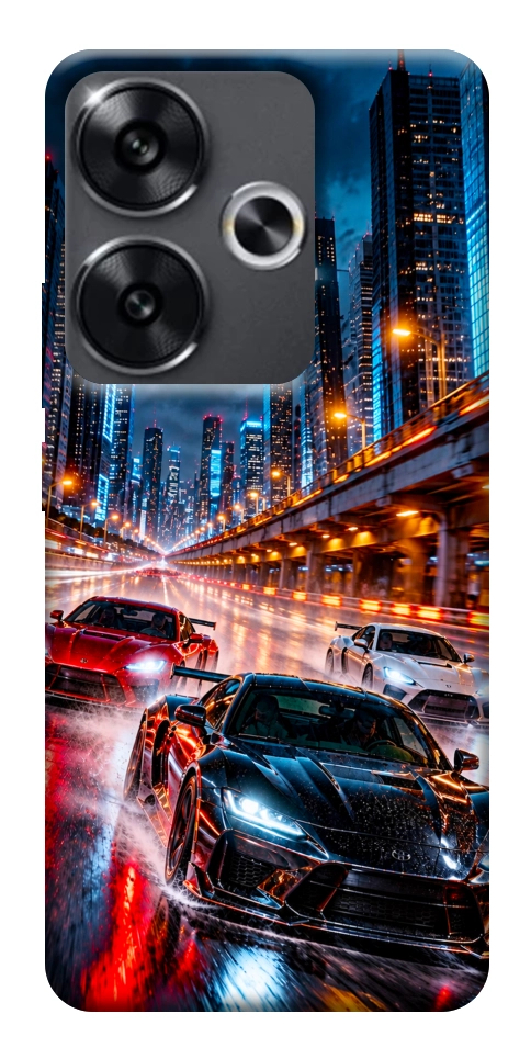 Чехол Night city cars для Xiaomi Poco F6