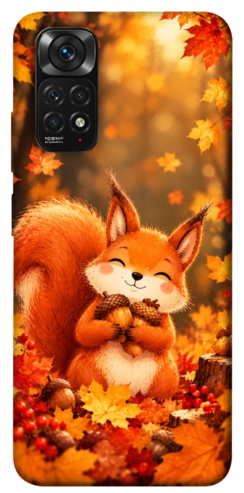 Чехол Осіннє білченя для Xiaomi Redmi Note 11 (Global)
