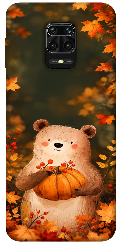 Чохол Осінній ведмежа для Xiaomi Redmi Note 9 Pro