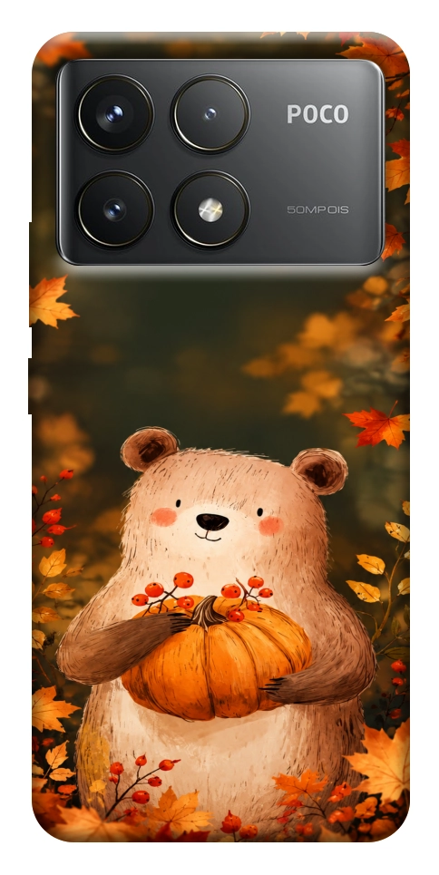 Чехол Осінній ведмежа для Xiaomi Poco F6 Pro
