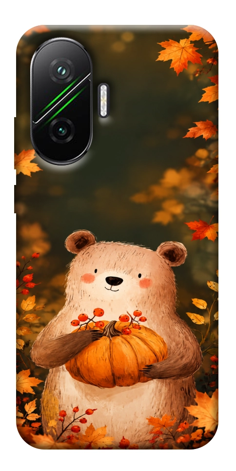 Чехол Осінній ведмежа для Xiaomi Poco F7