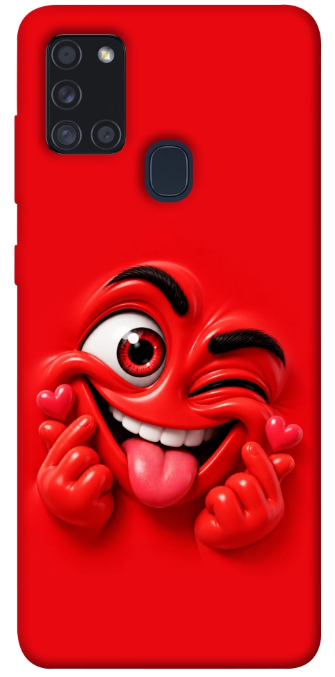 Чохол Червоний-сердцеїд для Galaxy A21s (2020)