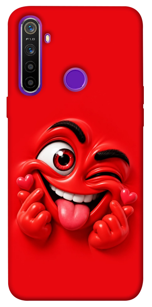 Чохол Червоний-сердцеїд для Realme 5