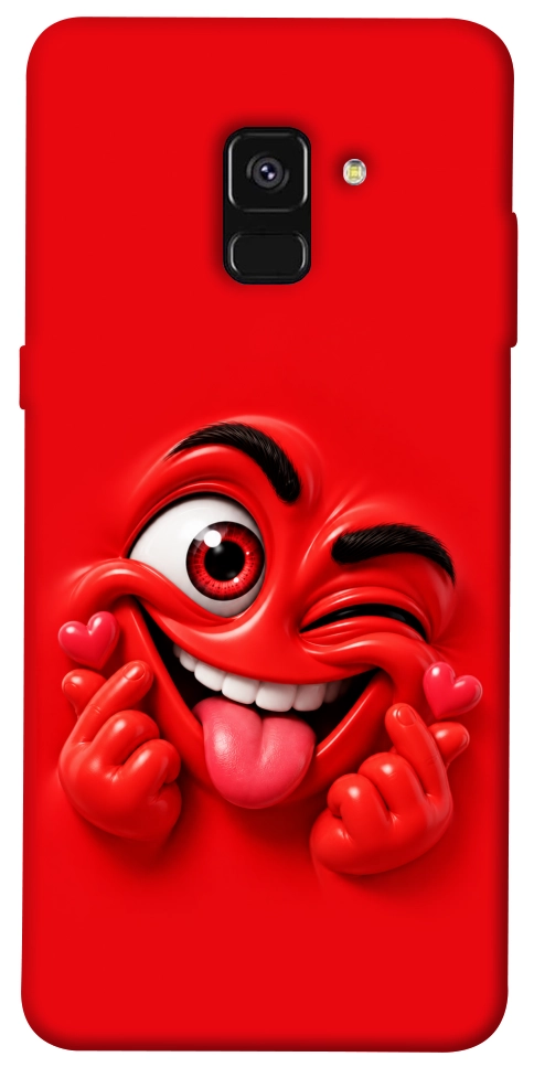 Чохол Червоний-сердцеїд для Galaxy A8 (2018)