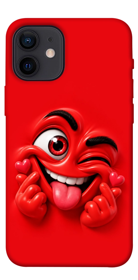 Чохол Червоний-сердцеїд для iPhone 12 mini