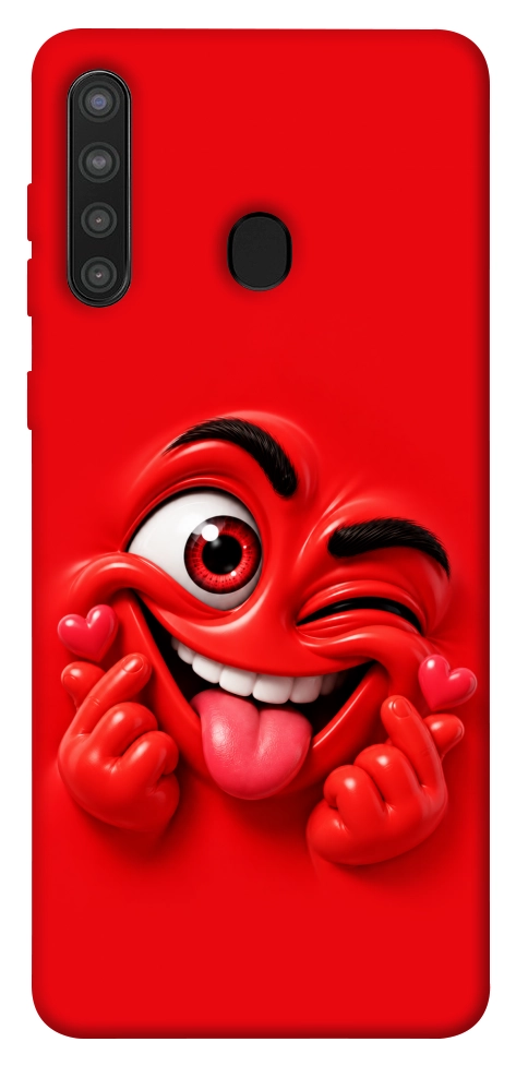 Чехол Червоний-сердцеїд для Galaxy A21