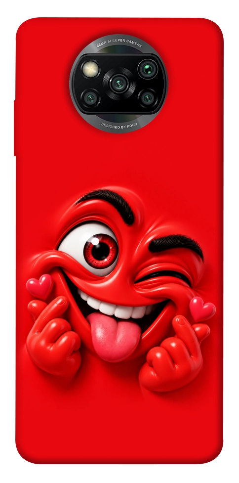Чохол Червоний-сердцеїд для Xiaomi Poco X3 NFC