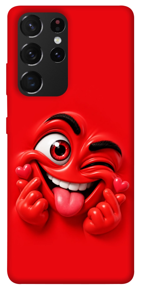 Чохол Червоний-сердцеїд для Galaxy S21 Ultra