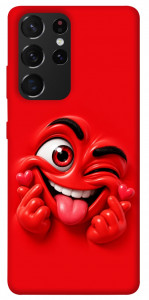 Чохол Червоний-сердцеїд для Galaxy S21 Ultra