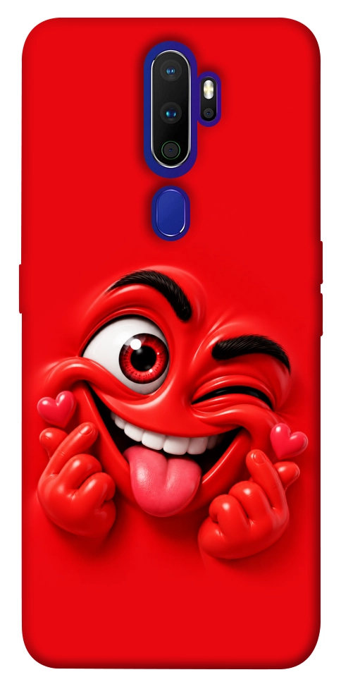 Чохол Червоний-сердцеїд для Oppo A9 (2020)