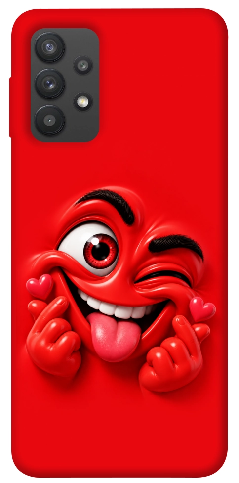 Чохол Червоний-сердцеїд для Galaxy A32 4G