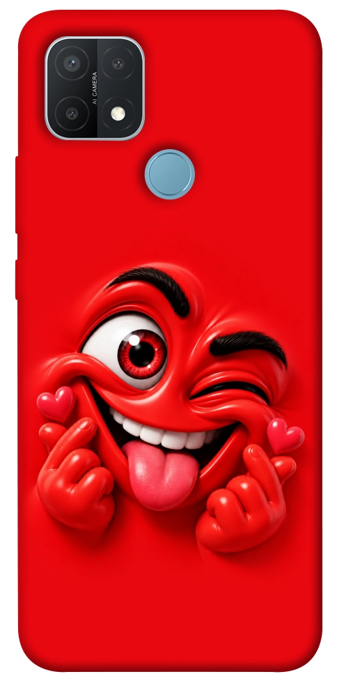 Чохол Червоний-сердцеїд для Oppo A15