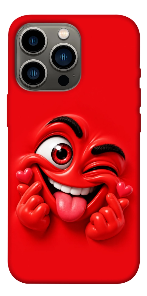 Чохол Червоний-сердцеїд для iPhone 13 Pro