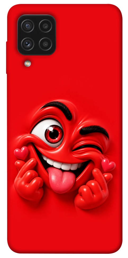 Чехол Червоний-сердцеїд для Galaxy A22 4G