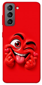 Чохол Червоний-сердцеїд для Galaxy S21 FE