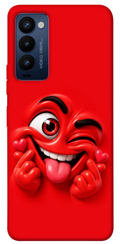 Чохол Червоний-сердцеїд для TECNO Camon 18