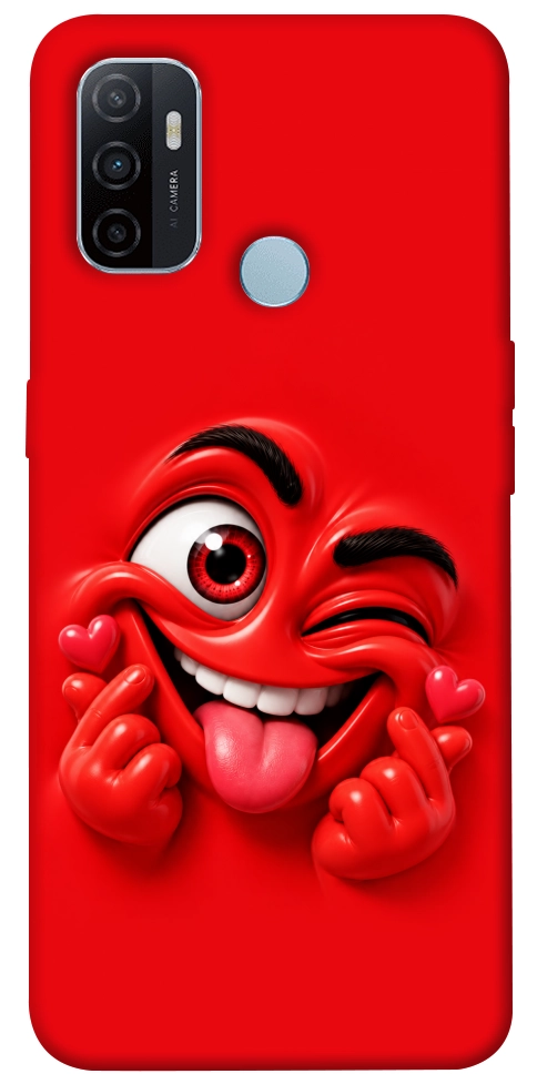 Чохол Червоний-сердцеїд для Oppo A32