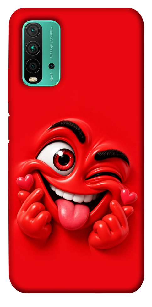Чохол Червоний-сердцеїд для Xiaomi Redmi Note 9 4G
