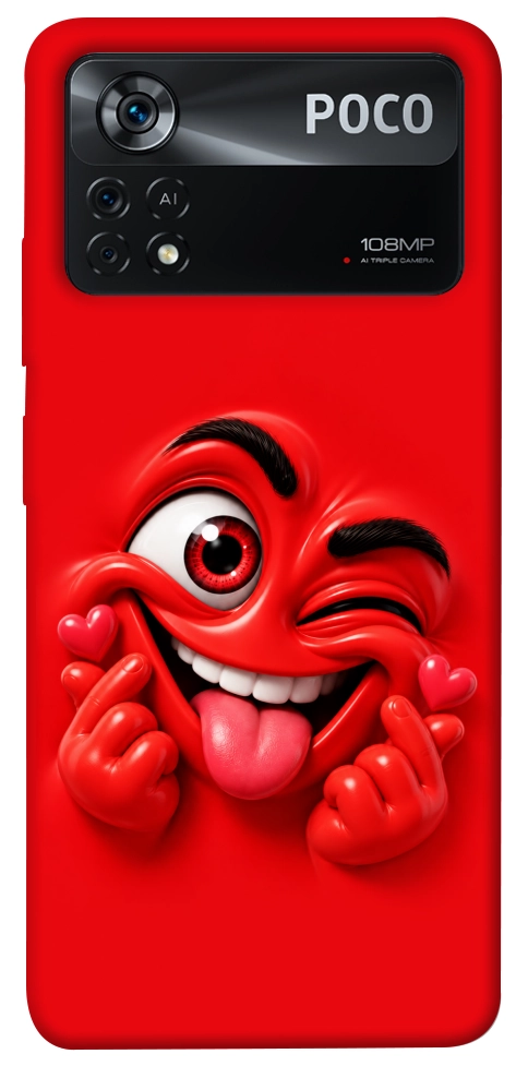 Чохол Червоний-сердцеїд для Xiaomi Poco X4 Pro
