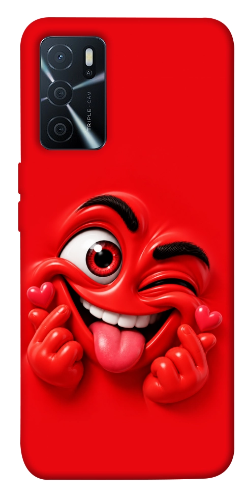 Чохол Червоний-сердцеїд для Oppo A16