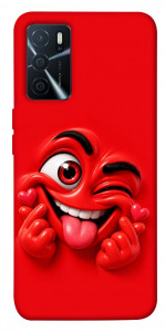 Чохол Червоний-сердцеїд для Oppo A16 4G