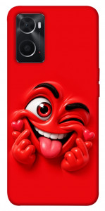 Чохол Червоний-сердцеїд для Oppo A76 4G