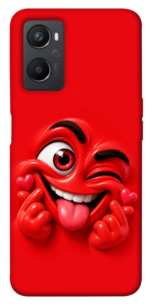 Чохол Червоний-сердцеїд для Oppo A96