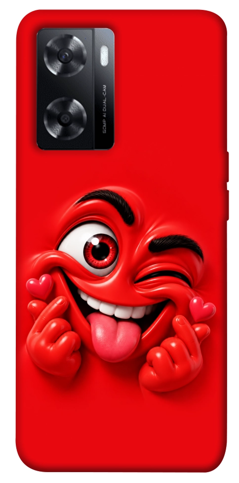 Чохол Червоний-сердцеїд для Oppo A57s