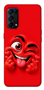 Чохол Червоний-сердцеїд для Oppo Reno 5 4G