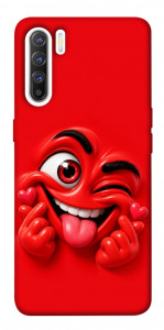 Чохол Червоний-сердцеїд для Oppo Reno 3