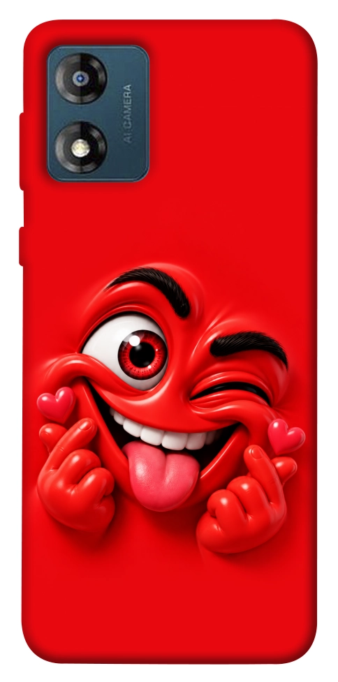 Чохол Червоний-сердцеїд для Motorola Moto E13