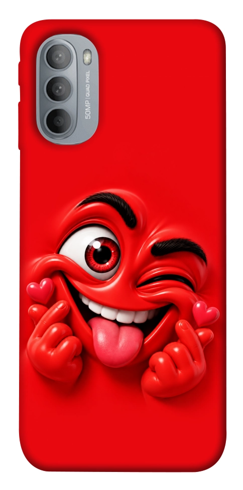 Чохол Червоний-сердцеїд для Motorola Moto G31