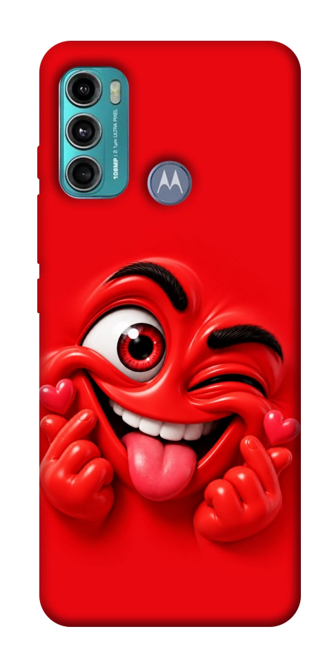 Чохол Червоний-сердцеїд для Motorola Moto G60