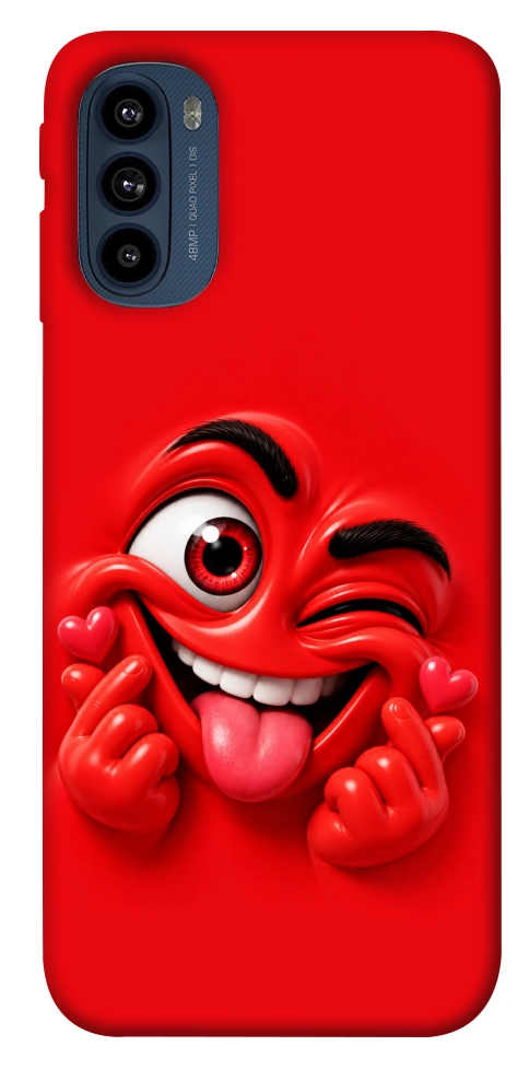 Чохол Червоний-сердцеїд для Motorola Moto G41