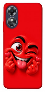Чохол Червоний-сердцеїд для Oppo A17