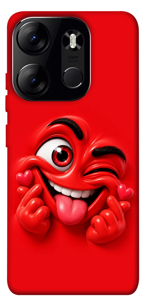 Чохол Червоний-сердцеїд для Tecno Spark Go 2023