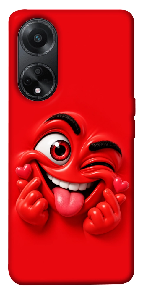 Чохол Червоний-сердцеїд для Oppo A58 4G