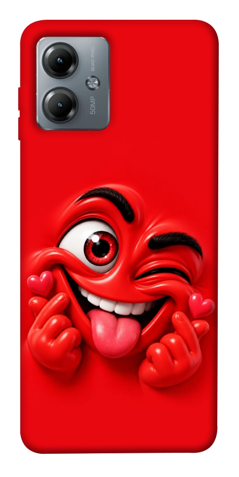 Чохол Червоний-сердцеїд для Motorola Moto G14
