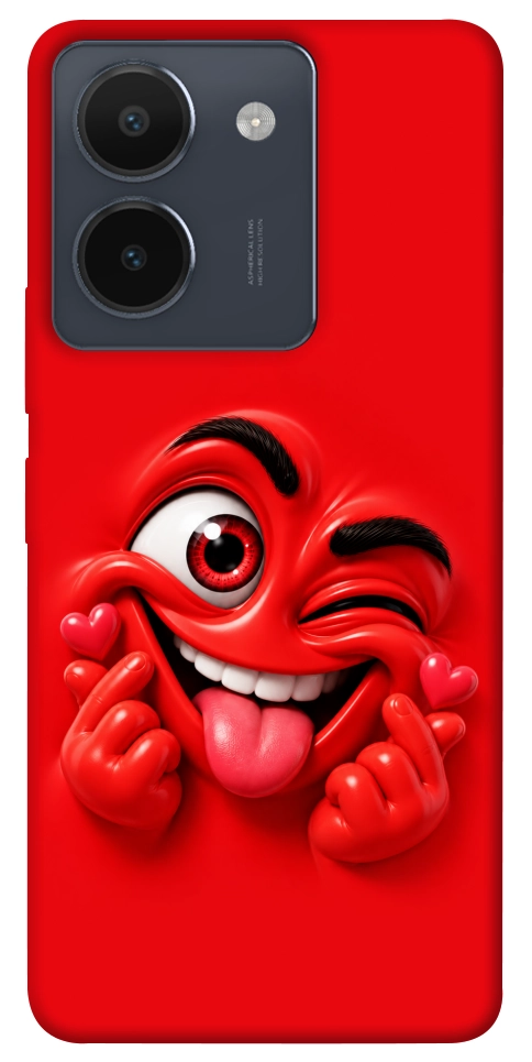 Чохол Червоний-сердцеїд для Vivo Y36