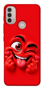 Чохол Червоний-сердцеїд для Motorola Moto E30