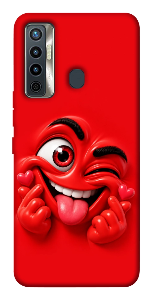 Чехол Червоний-сердцеїд для TECNO Camon 17