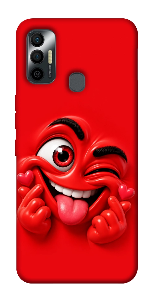 Чохол Червоний-сердцеїд для TECNO Spark 7