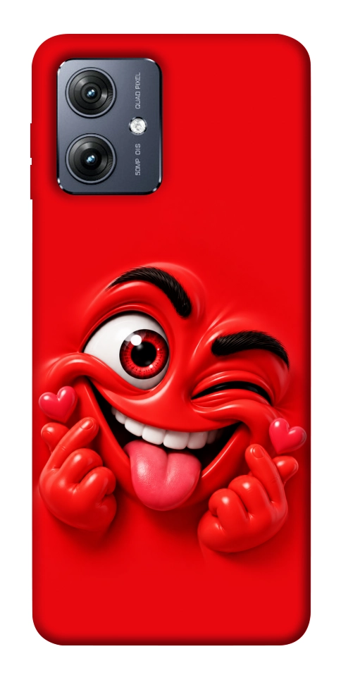 Чохол Червоний-сердцеїд для Motorola Moto G54