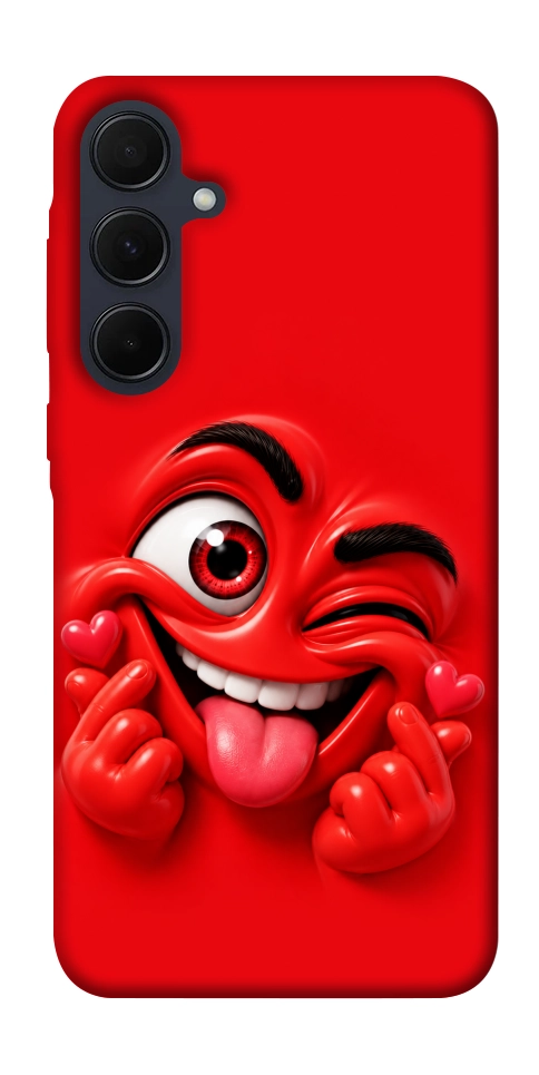 Чохол Червоний-сердцеїд для Galaxy A35
