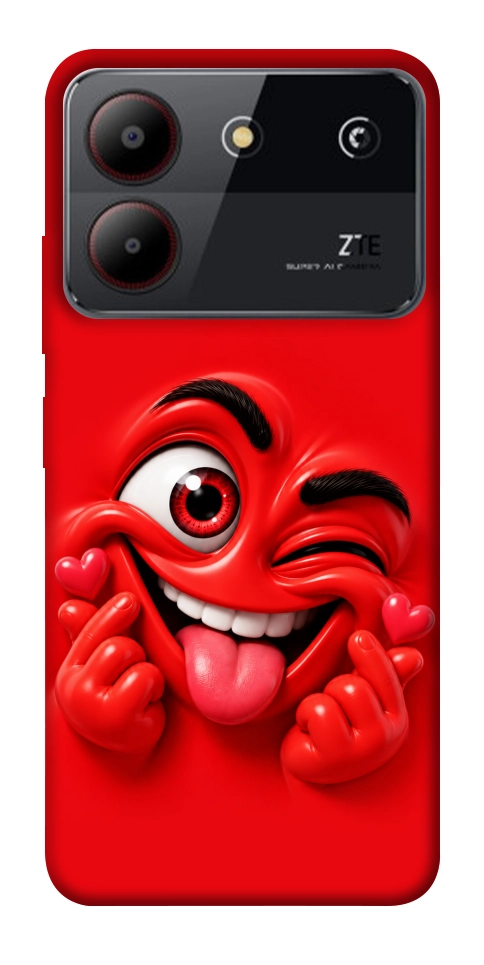 Чохол Червоний-сердцеїд для ZTE Blade A54 4G