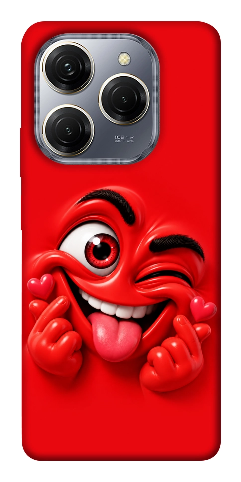 Чохол Червоний-сердцеїд для TECNO Spark 20 Pro