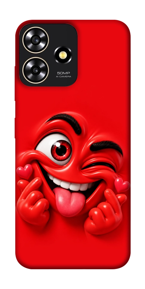 Чохол Червоний-сердцеїд для ZTE Blade A73 4G